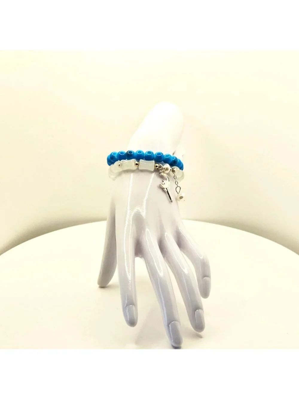 Blue Celestial Bracelet Stack, Moon Charm Bracelet, Coquette Jewelry, Layered